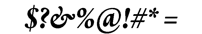 Thesaurus BoldItalic Font OTHER CHARS