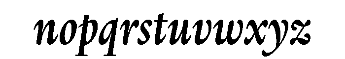 Thesaurus MediumItalic Font LOWERCASE