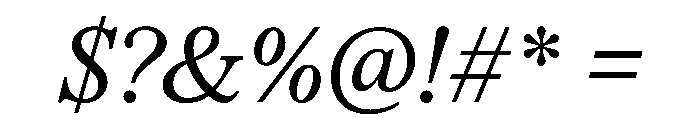 ThunderCollection CaptionRegularItalic Instance Font OTHER CHARS