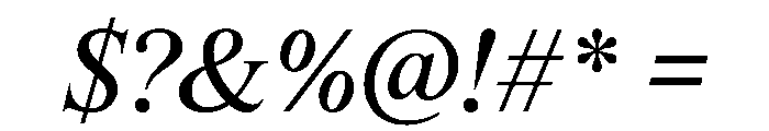 ThunderCollection DisplayBookItalic Instance Font OTHER CHARS