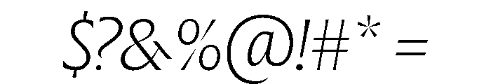 The Henston Extra Light Italic Font OTHER CHARS