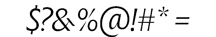 The Henston Light Italic Font OTHER CHARS