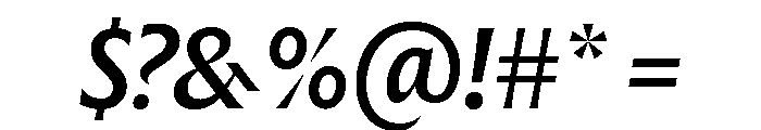 The Henston Medium Italic Font OTHER CHARS