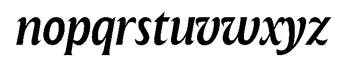 The Henston Medium Italic Font LOWERCASE