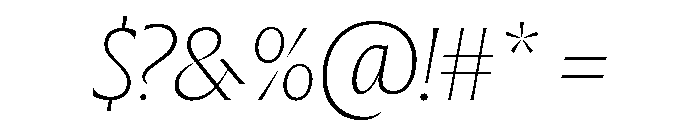 The Henston Thin Italic Font OTHER CHARS
