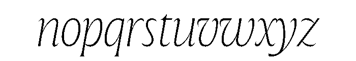 The Henston Thin Italic Font LOWERCASE