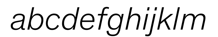 Theinhardt Pan Light Italic Font LOWERCASE