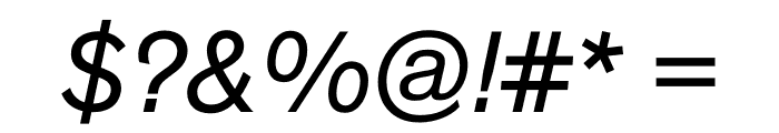 Theinhardt Pan Medium Italic Font OTHER CHARS