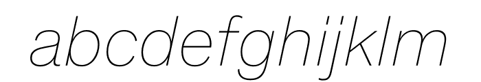 Theinhardt Pan Ultralight Italic Font LOWERCASE