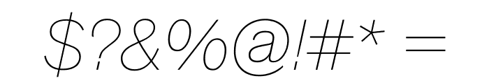 Theinhardt Ultralight Italic Font OTHER CHARS