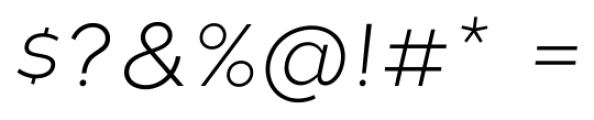 Tide Sans 200 Lil Mondo Italic Font OTHER CHARS