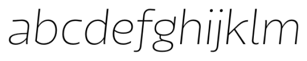 Tikal Sans  ExtraLight Italic Font LOWERCASE