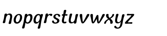 Tinta Medium Oblique Font LOWERCASE
