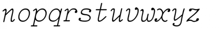 TiredOfCourier Thin Italic Font LOWERCASE
