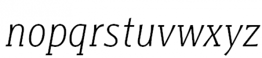 Titla Brus Condensed Light Italic Font LOWERCASE