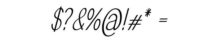 Tiptoe-CondensedItalic Font OTHER CHARS