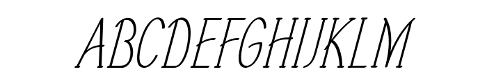 Tiptoe-CondensedItalic Font UPPERCASE