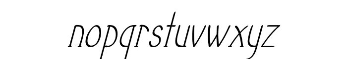 Tiptoe-CondensedItalic Font LOWERCASE