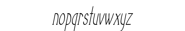 Tiptoe-ExtracondensedItalic Font LOWERCASE