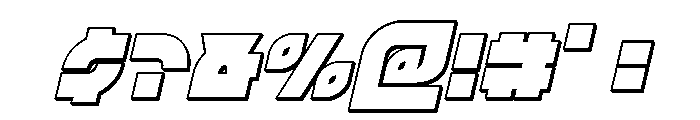 TK-421 3D Italic Font OTHER CHARS