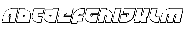TK-421 3D Italic Font UPPERCASE