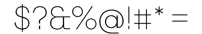 Tosh Thin Font OTHER CHARS