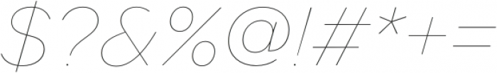 Toboggan Thin Italic otf (100) Font OTHER CHARS
