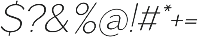 Toiban Italic Extra Light otf (200) Font OTHER CHARS