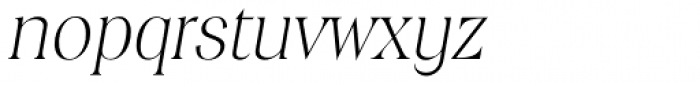 Toledo Serial ExtraLight Italic Font LOWERCASE