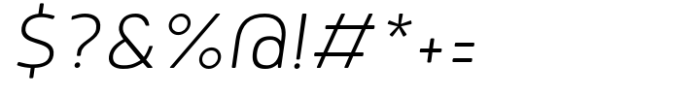 Tollys ExtraLight Italic Font OTHER CHARS