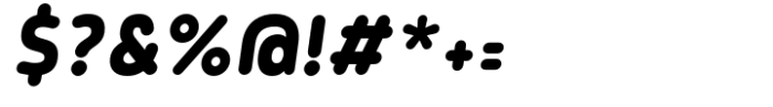 Tollys Slim Rounded Bold Italic Font OTHER CHARS