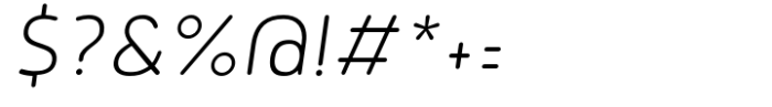 Tollys Slim Rounded ExtraLight Italic Font OTHER CHARS