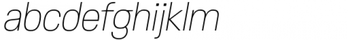Toroka Condensed Thin Italic Font LOWERCASE