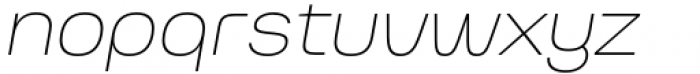 Toroka Wide Thin Italic Font LOWERCASE
