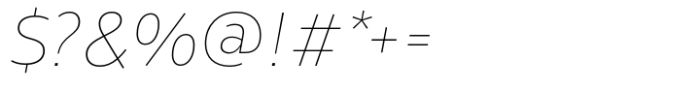 Tosia Nova Ultra Thin Italic Font OTHER CHARS