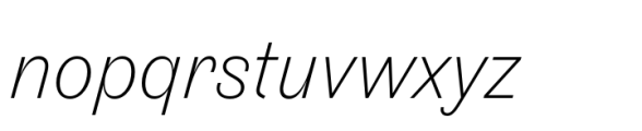 Touvlo Extra Light Italic Font LOWERCASE