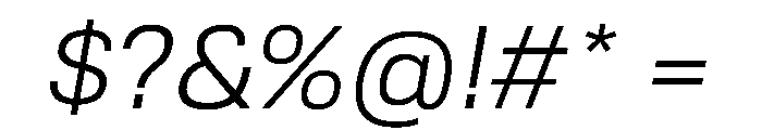 Tofino BookItalic Instance Font OTHER CHARS