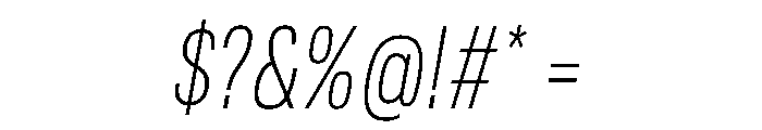 Tofino CondLightItalic Instance Font OTHER CHARS