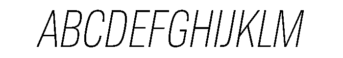 Tofino CondLightItalic Instance Font UPPERCASE