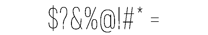 Tofino CondThin Instance Font OTHER CHARS