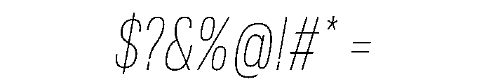 Tofino CondThinItalic Instance Font OTHER CHARS