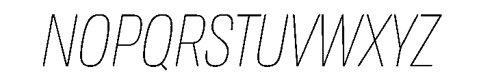 Tofino CondThinItalic Instance Font UPPERCASE