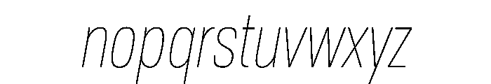Tofino CondThinItalic Instance Font LOWERCASE