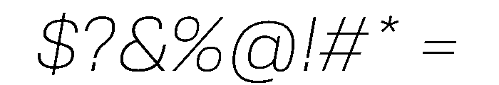 Tofino LightItalic Instance Font OTHER CHARS