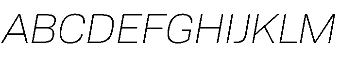 Tofino LightItalic Instance Font UPPERCASE