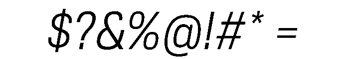 Tofino NarrowBookItalic Instance Font OTHER CHARS