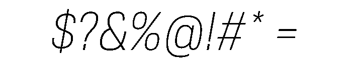 Tofino NarrowLightItalic Instance Font OTHER CHARS