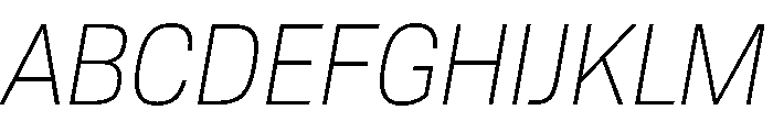 Tofino NarrowLightItalic Instance Font UPPERCASE