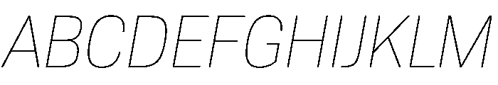 Tofino NarrowThinItalic Instance Font UPPERCASE
