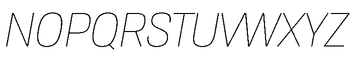 Tofino NarrowThinItalic Instance Font UPPERCASE